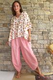 Nonni Gingham Shelby Barrel Pant Sherbet Coral